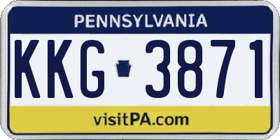 PA license plate KKG3871