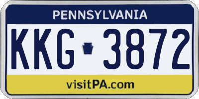 PA license plate KKG3872