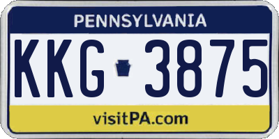 PA license plate KKG3875