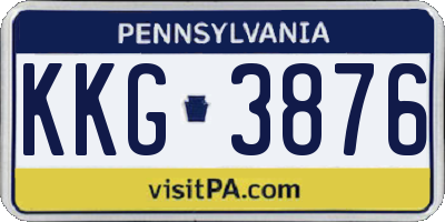 PA license plate KKG3876