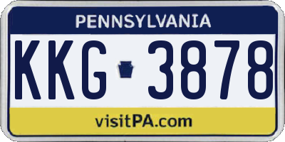 PA license plate KKG3878