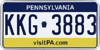 PA license plate KKG3883