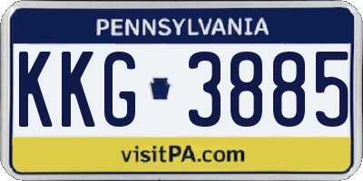 PA license plate KKG3885