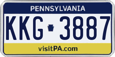 PA license plate KKG3887