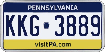 PA license plate KKG3889