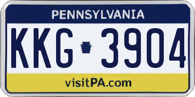 PA license plate KKG3904