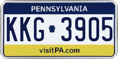 PA license plate KKG3905