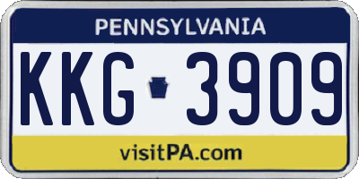 PA license plate KKG3909