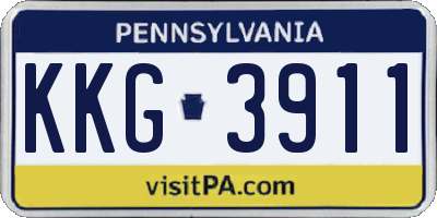 PA license plate KKG3911