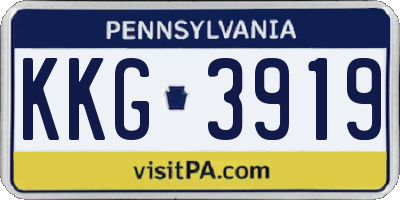 PA license plate KKG3919
