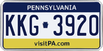 PA license plate KKG3920