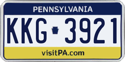 PA license plate KKG3921