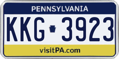 PA license plate KKG3923