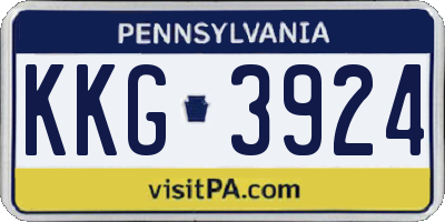 PA license plate KKG3924