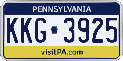 PA license plate KKG3925