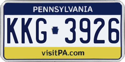 PA license plate KKG3926