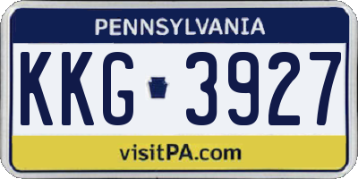 PA license plate KKG3927