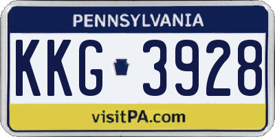 PA license plate KKG3928
