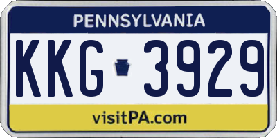 PA license plate KKG3929
