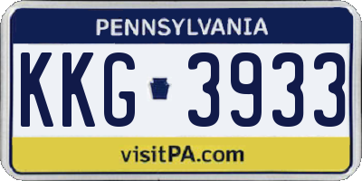 PA license plate KKG3933