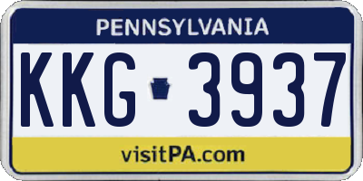 PA license plate KKG3937