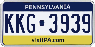PA license plate KKG3939