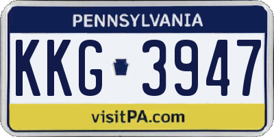 PA license plate KKG3947