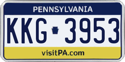 PA license plate KKG3953