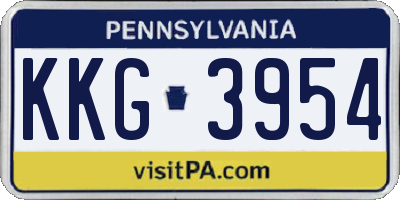 PA license plate KKG3954