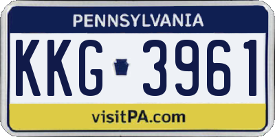 PA license plate KKG3961