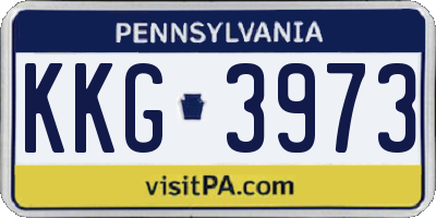 PA license plate KKG3973
