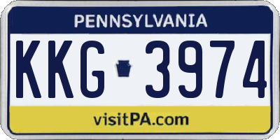 PA license plate KKG3974