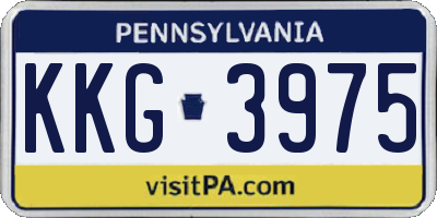 PA license plate KKG3975
