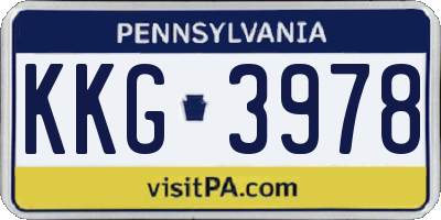 PA license plate KKG3978