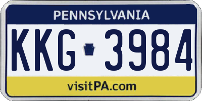PA license plate KKG3984