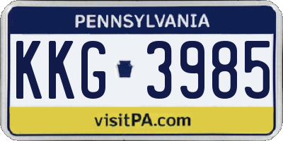 PA license plate KKG3985