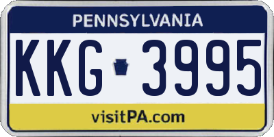 PA license plate KKG3995