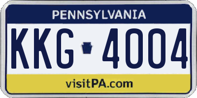 PA license plate KKG4004