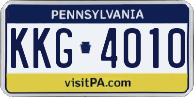 PA license plate KKG4010