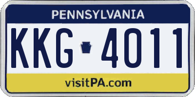 PA license plate KKG4011