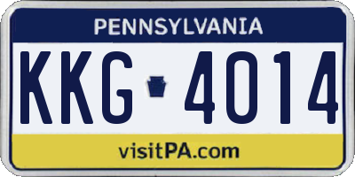 PA license plate KKG4014
