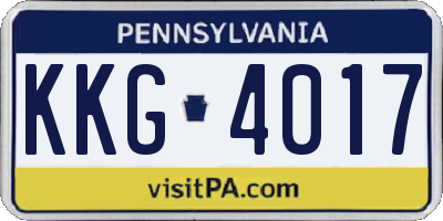 PA license plate KKG4017