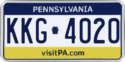 PA license plate KKG4020