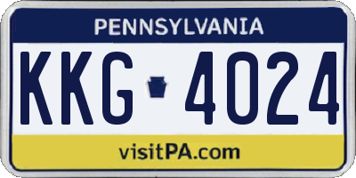 PA license plate KKG4024