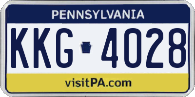 PA license plate KKG4028