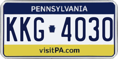 PA license plate KKG4030