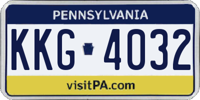 PA license plate KKG4032