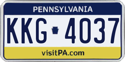 PA license plate KKG4037