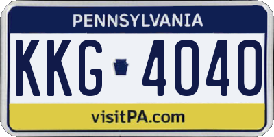 PA license plate KKG4040