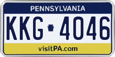 PA license plate KKG4046